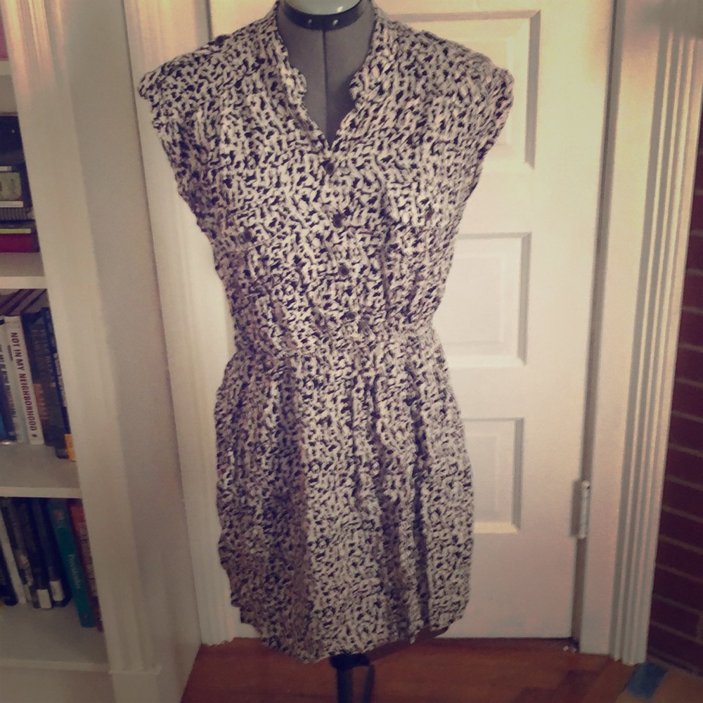 Animal print black and white mini dress